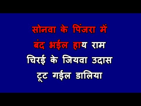 Sonwa Ke Pinjra Mein | Full Karaoke | With Lyrics | Mohd. Rafi | |Bhojpuri Song | Various Artist  @VariousArtistKaroake