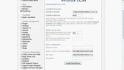 cPanel Tutorial 6:  Using Fantastico to Install a Wordpress Blog