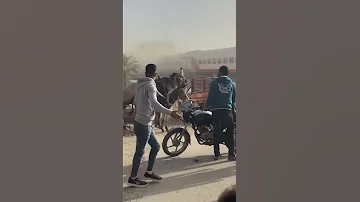 فيديو حادث تصادم قطار أسيوط لحظه دخول قطار بونش على مزلقان بأسيوط 