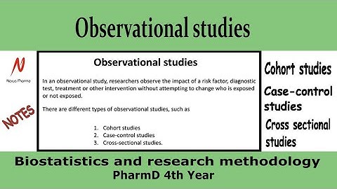 Observational studies | Biostatistics and Research methodology | PharmD 4th year