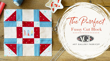 Purrfect Fussy Cut Quilt Block Tutorial