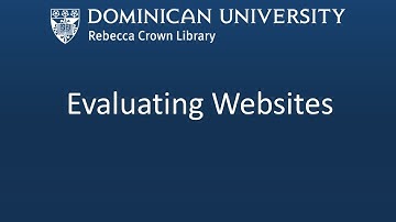 Evaluating Websites