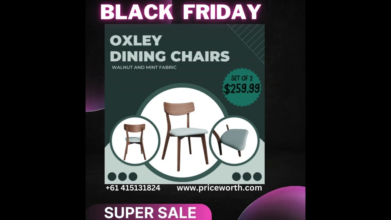 BLACK FRIDAY SALE!! OXLEY DINING CHAIR SET OF 2 FOR SALE!!