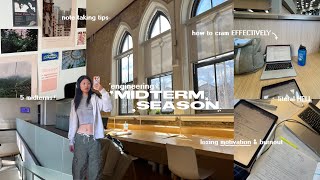 MIDTERM SEASON STUDY VLOG ₊˚✩ how to cram well, study and exam tips, balancing life and school