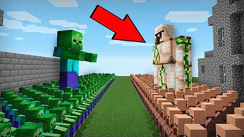 1000 Zombies Vs 1000 Guard Villagers|MCPE| WHO WILL WIN THE BATTLE VILLAGER VS ZOMBIE IN MINECRAFT?
