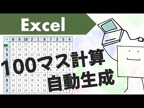 マクロ不要 Excelで100マス計算を自動生成する方法 絶対参照祭り Youtube マクロ不要 Excelで100マス計算を自動生成する方法 絶対参照祭り Youtube