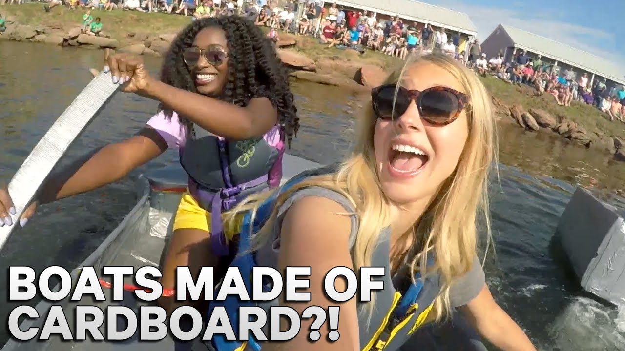 Racing CARDBOARD BOATS Zone on the Road YouTube
