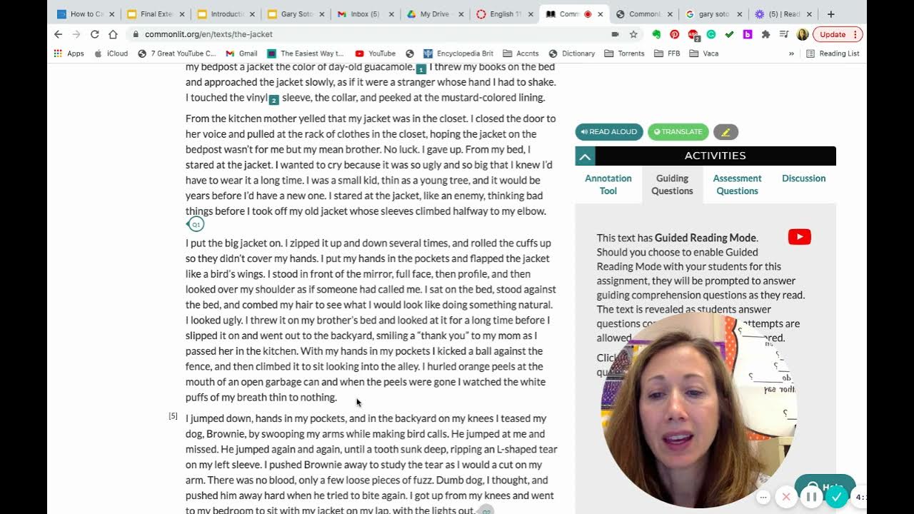 Reading of the Jacket by Gary Soto YouTube