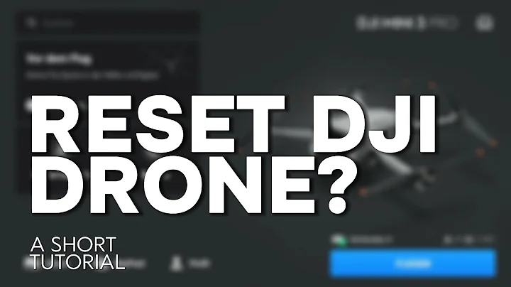 How to reset YOUR DJI drone and controller