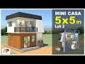 MINI CASA 5 X 5 m – Tipo Loft – modelo ousado 2 (Boa para morar ou alugar)