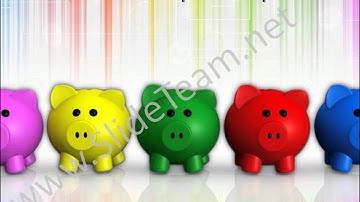 Five Colors Piggy Bank Finance PowerPoint Templates ppt Themes 1012 Slides Backgrounds