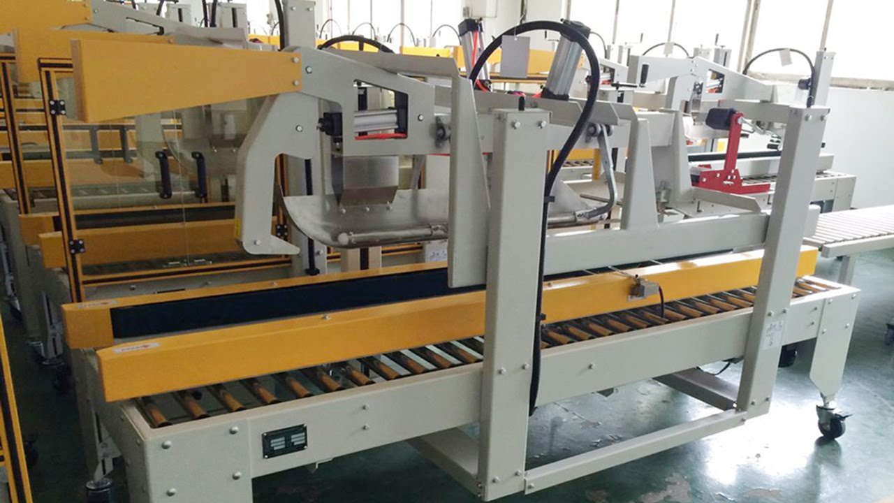 hot melt glue boxes cases sealing machine automatic carton gluing