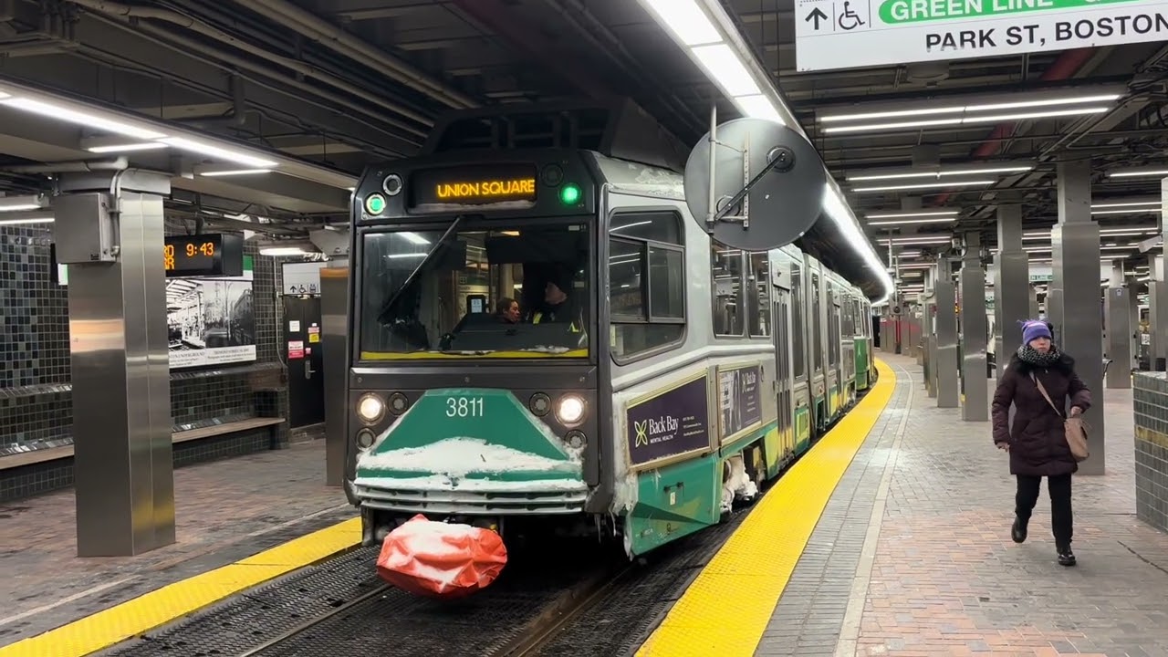 Mbta green line LRVs in Boston
