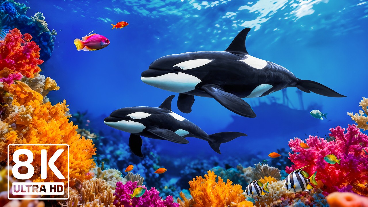 Underwater Wonders 8K ULTRA HD - Sea Creatures & Soothing Music