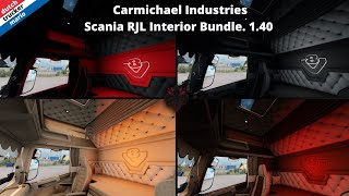 ets 2 Scania RJL Interior Bundle 1.40 from carmichael ,Custom Interior ,wheels,Curtains,Table, D.T.M