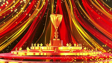 Dynamic background material of air red gold ribbon particle Award  - LED Background 4K