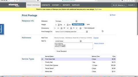 How to print postage using Stamps.com
