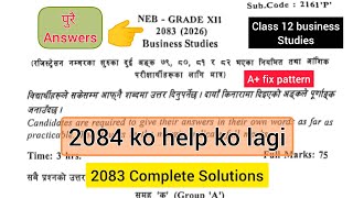 Class 12 Business Studies Model Question 2083 Complete Solution - Class 12 business studies 2083