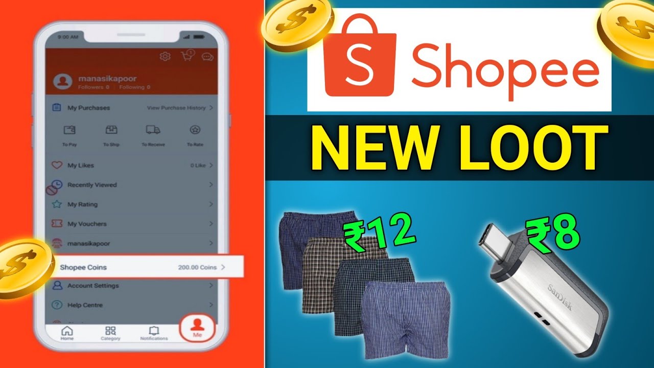 Shopee new shopping loot || shopee coins || shopee voucher code 2022 || free online shopping ||