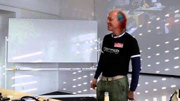 Mitch Altman talks at dorkbot Aachen