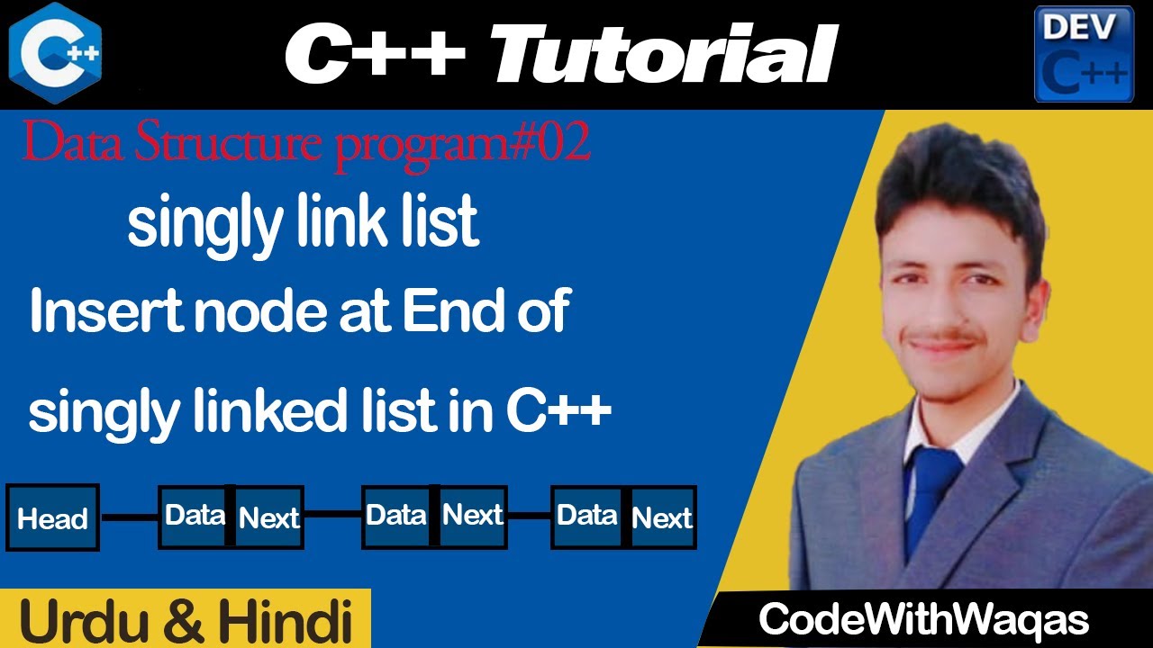 how to insert a node at the end of a singly linked list in data ...