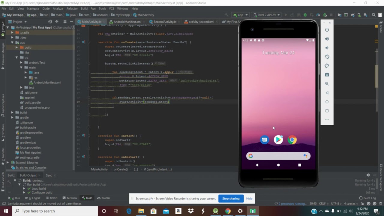 Android Basics - Intent and Intent Filter - YouTube