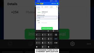 Withdrawing funds on the CyberBet application screenshot 5