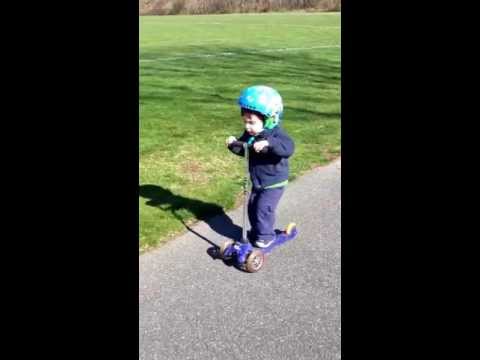 Scootering at Broad Rock Middle School track Spring 13