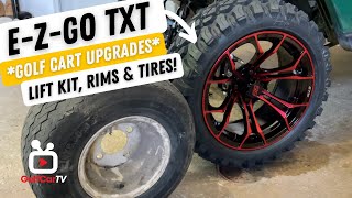 EZGO TXT Golf Cart Upgrades - Lift Kit Rims and Tires