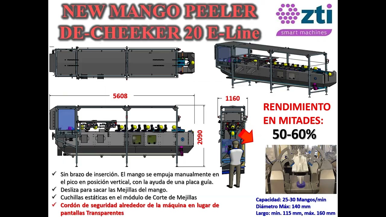 NUEVA PELADORA Y DESHUESADORA DE MANGO 20 e-Line (30 Mangos/min)_MAY2022
