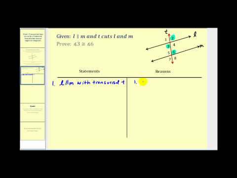 Proof Alternate Interior Angles Are Congruent Youtube
