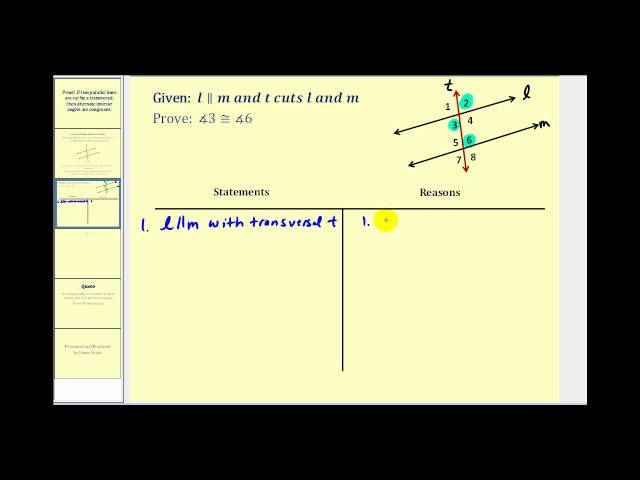 Alternate Interior Angles Are Congruent