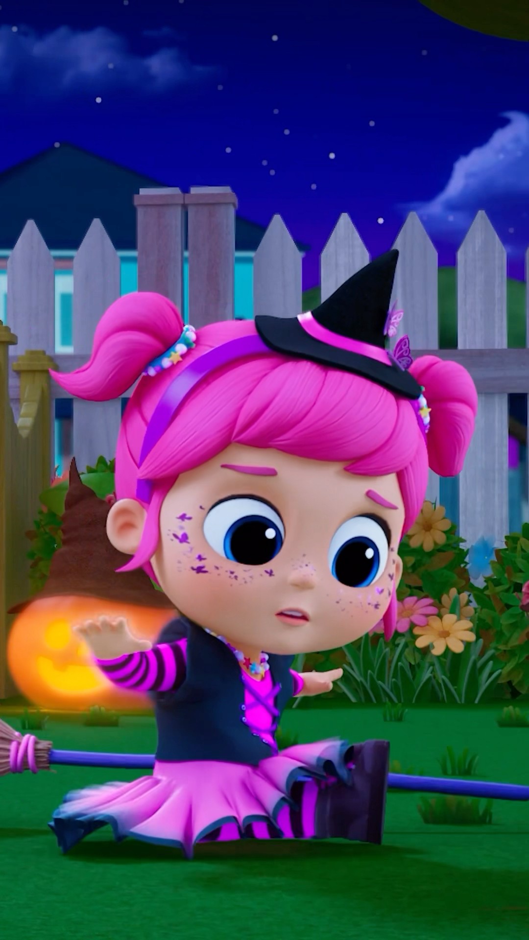 Jill the WITCH ?‍♀️ How to fly on the broom ?! ? #halloween #nurseryrhymes #babysongs #jill