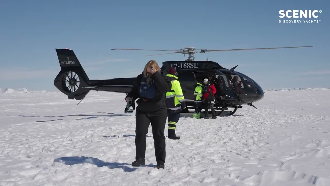 Scenic Discovery Yachts  Snow Hill Island Helicopter Experience, Antarctica  Emperor penguins