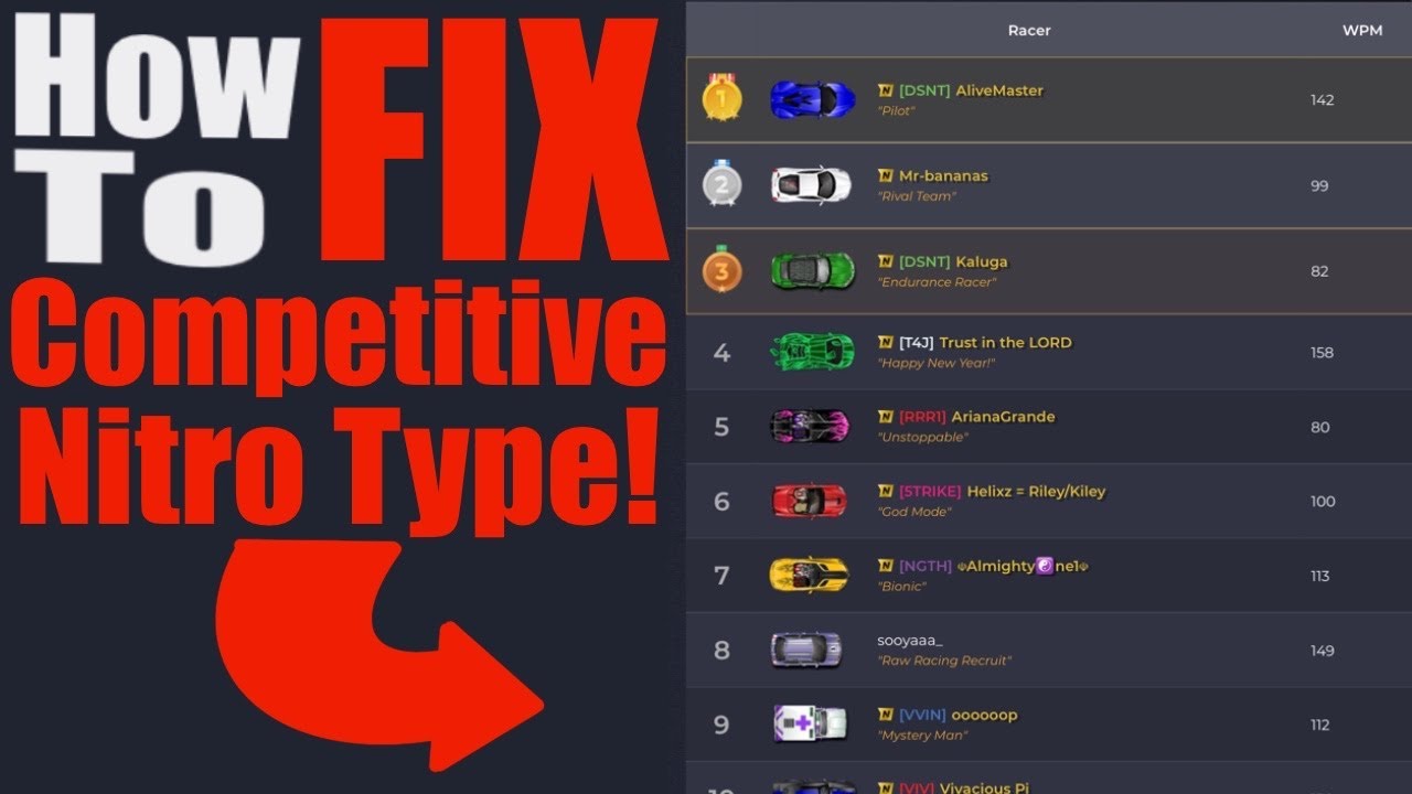 How To Fix The Nitro Type Competitive Scene! REMOVE BOTTERS ...