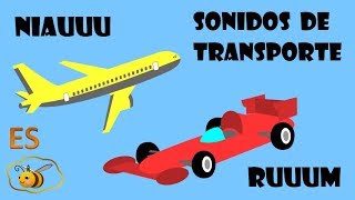 Sonidos de transportes para niños. Los medios de transporte dibujo animado para bebés en español