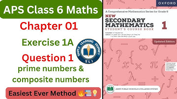 Exercise 1A Question 1 Full solution |APS Maths class 6| New secondary maths Book 1 Updated Edition