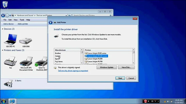 Add a Local Printer in Windows 7