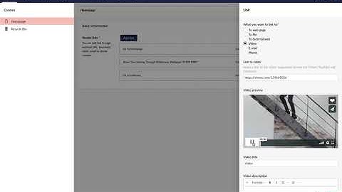 How to add link to video with Umbraco CMS "Link" component