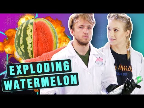 experiments for kids EXPLODING WATERMELONS W/ NITROGEN (Smosh Lab)
