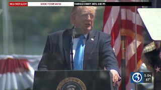 President Trump delivers Coast Guard Academy commencement speech in New London