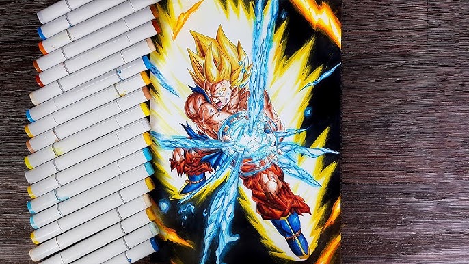 Super saiyan Blue Kaioken x20 Drawing Donkendo_Vazquez