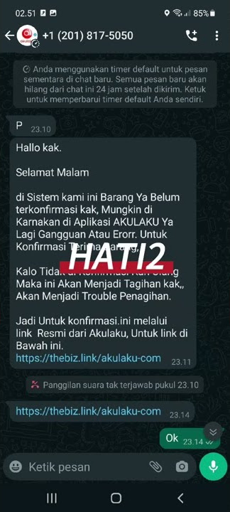 HAT2I!. CATAT NOMER KONTAK SANG PENIPU  #short #akulaku