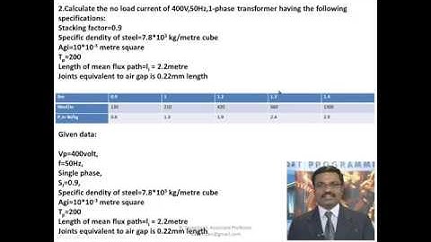 No Load Current Calculation (Problems) - Part - 1