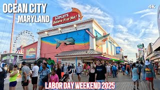 4K WALK | Labor Day Weekend in Ocean City Maryland boardwalk tour 🇺🇸