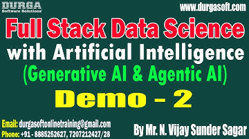 FULL STACK DATA SCIENCE with Artificial Intelligence tutorials || by Mr. N. Vijay Sunder Sagar