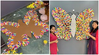 Big butterfly diy wall hanging | Best home decoration craft idea / Butterfly diy idea