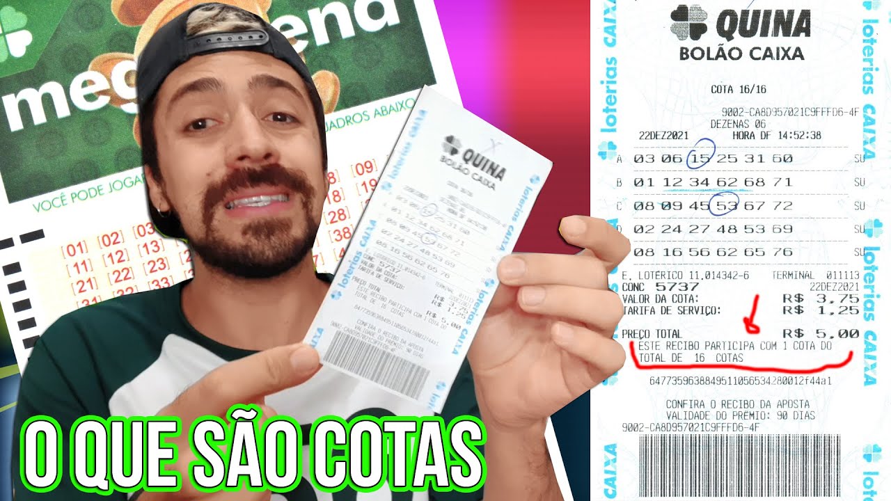 O QUE É COTA NO BILHETE BOLÃO DA LOTERIA ( RECIBO MEGA SENA, QUINA,  LOTOFÁCIL, DUPLA SENA ) 