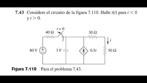 Ejercicio 7.43  | Circuito RC con Fuente dependiente | Fundamentos de circuitos Eléctricos Sadiku