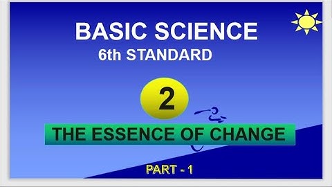 Basic Science 6th Standard 2nd chapter - The Essence of Change(video part 1) | മാറ്റത്തിന്റെ പൊരുൾ